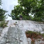 Looking down the cliff