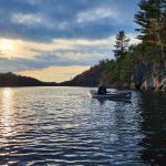 Sunset and paddler